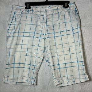 Adidas Climalite Golf Shorts Women’s‎ Size 8 Blue Plaid Athletic Casual Sporty